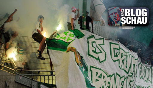 Zündelnde Werder-Fans konnte man in dieser Saison erschreckend oft sehen