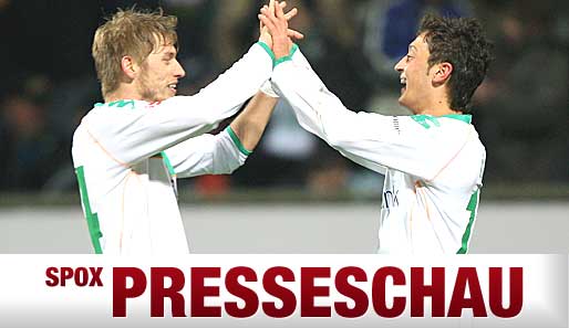 Mit Marko Marin bilden Mesut Özil (r.) und Aaron Hunt in Bremen ein echtes Traum-Trio.