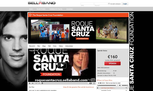 Roque Santa Cruz und die Sängerin Beate Alexandra sammeln unter roquesantacruz.sellaband.de Spenden.