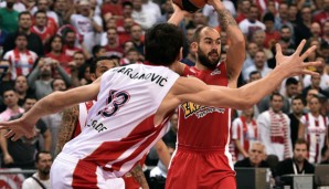 Vassilis Spanoulis (r.) und Boban Marjanovic stehen im All-Euroleague First Team