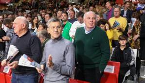 Gemeinsam mit Bayern-Präsident Heiner war Hoeneß beim Spiel der Basketballer.