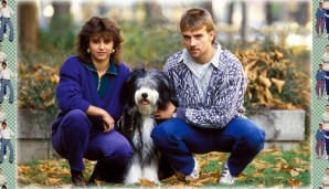 Na, erkannt? Richtig, das ist Bearded Collie "Sherry" mit Frauchen Silke. Ach so, rechts sitzt ein gewisser Herr Hans-Dieter Flick