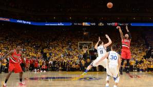 Platz 21: Damian Lillard - 8 Dreier (bei 13 Versuchen) - Blazers vs. Warriors 2016 , Game 3