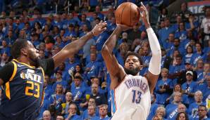 Platz 15: Paul George - 8 Dreier (bei 11 Versuchen) - Thunder vs. Jazz, Game 1