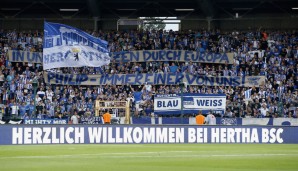 Zumindest zu Beginn sah es bei den Hertha-Anhängern etwas friedlicher aus