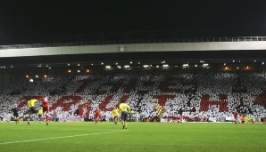 Klare Message: Im Jahr 2007 richteten die Liverpool-Anhänger auf "The Kop" ihre Chroreo in Richtung der Aufklärungskommission, die die Hilsborough-Katastrophe aufklären sollte