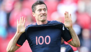 Platz 8, Robert Lewandowski: Sein 100. Bundesliga-Tor hat der Bayern-Star schon längst erzielt, nun jagt er weitere Bestmarken. Der Pole ist der einzige Bundesliga-Spieler in den Top 10