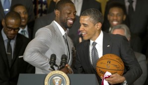 … und weil es so schön war, setzten die Heat 12/13 noch einen drauf. Während der Saison gewannen sie 27 Spiele am Stück, die zweitlängste Serie der NBA-Geschichte. Bei Barack Obama schauten sie ebenfalls vorbei