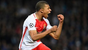 Platz 4: Kylian Mbappe (AS Monaco), Großchancen: 11, Quote: 72,73 Prozent - Tore insgesamt: 12