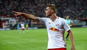 Platz 15: Timo Werner (RB Leipzig), Großchancen: 17, Quote: 64,71 Prozent - Tore insgesamt: 14