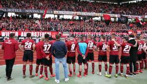 Platz 5: 1. FC Nürnberg (2019) mit 19 Punkten (drei Siege, zehn Remis und 21 Niederlagen) bei 26:68 Toren.