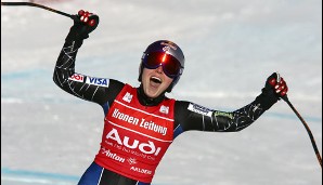 Lindsey Vonn in ihrer Lieblingspose - zahlreiche Weltcup-Siege stehen auf ihrer Habenseite