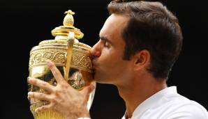 Der 19. Streich folgt in Wimbledon: Gegen einen angeschlagenen Marin Cilic hat der "Maestro" im Endspiel beim 6:3, 6:1, 6:4 nur wenig Mühe