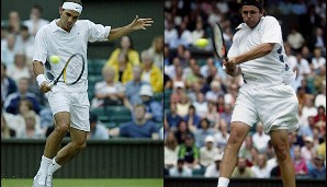 Schon damals spielt Federer überragend: Im gesamten Turnier kann ihm lediglich Mardy Fish (r.) einen Satz abnehmen - und zwar in der dritten Runde