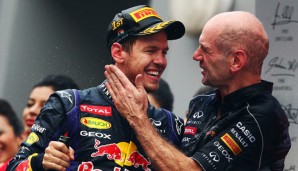 Adrian Newey (r.) feierte bei Sebastian Vettels viertem WM-Titel seinen zehnten Konstrukteurs-Titel