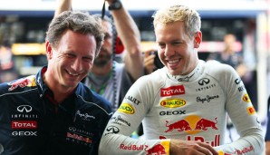 Christian Horner (l.) übt sich bezüglich der Fahrer-WM-Entscheidung in Fußballerphrasen