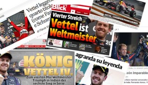 (Schon wieder) am Ziel: Sebastian Vettel ist nach einem starken Rennen erneut Weltmeister