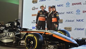 Nico Hülkenberg (l.) bei der Präsentation des neuen Autos