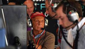 Niki Lauda während des Formel 1 Trainings in Interlagos