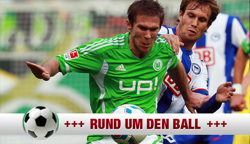 Alexander Hleb (l.) ist bis zur Winterpause vom FC Barcelona an den VfL Wolfsburg ausgeliehen