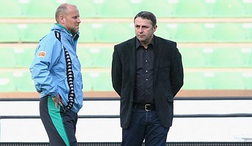 Die Bremer Machtzentrale: Trainer Thomas Schaaf (l.) und Manager Klaus Allofs