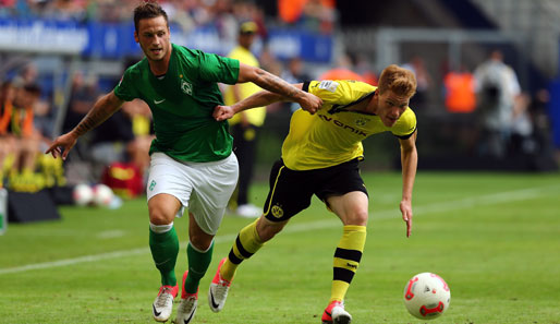 Marko Arnautovic (l.) spielt seit 2010 in Bremen