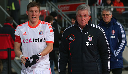 Bastian Schweinsteiger (l.) fand lobende Worte für Trainer Jupp Heynckes