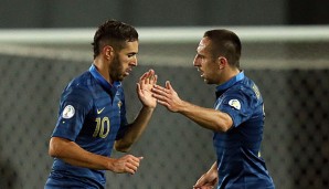 Karim Benzema (l.) und Franck Ribery (r.) können auf einen Freispruch hoffen