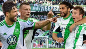 Garanten für den Wolfsburger Erfolg: Diego, Ivica Olic, Ricardo Rodriguez und Maxi Arnold (v.l.)