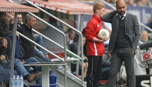 Pep Guardiola kassierte am Samstag in Augsburg seine erste Niederlage in der Bundesliga