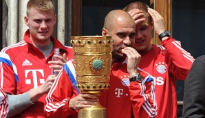 Pep Guardiola holte in seiner ersten Bundesliga-Saison auf Anhieb das Double