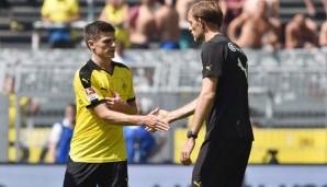 Erzielte das erste Pflichtspieltor in Thomas Tuchels Amtszeit beim BVB: Jonas Hofmann (r.)