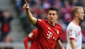 Robert Lewandowski führt die Torschützenlister der Bundeslig an