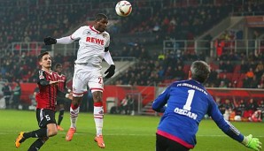 Anthony Modeste köpft den Ausgleich für den 1. FC Köln in Ingolstadt