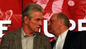 Jupp Heynckes (l.) gewann mit dem FC Bayern 2013 das Triple