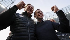 Ralf Rangnick (r.) und Ralph Hasenhüttl haben in Leipzig hervorragende Arbeit geleistet