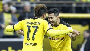 Pierre-Emerick Aubameyang und Ilkay Gündogan freuen sich über einen Treffer