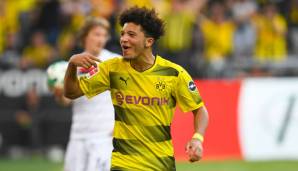 Jadon Sancho kam gegen die Werkself auf gleich drei Scorerpunkte.