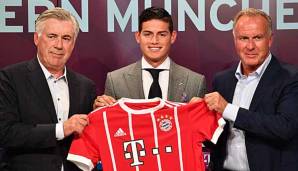 James Rodriguez bei seiner Vorstellung beim FC Bayern.