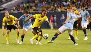 Mario Götze führte den BVB gegen Manchester City als Kapitän aufs Feld.