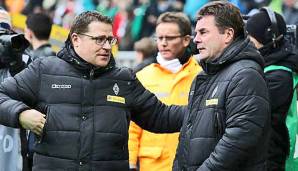 Gehen ab Sommer getrennte Wege: Gladbachs Sportdirektor Max Eberl und Trainer Dieter Hecking.