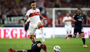 VfB-Stümer Donis war in einigen Momenten des Hinspiels für die Union-Defensive nicht zu stoppen.