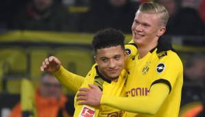 Erling Haaland (r.) verstand sich immer gut mit Jadon Sancho beim BVB-