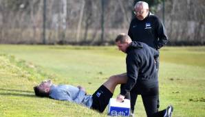 Fredrik Björkan musst das Hertha-Training abbrechen.