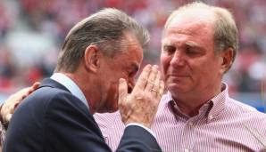 Uli Hoeneß und Ottmar Hitzfeld beim finalen Abschied des Trainers.