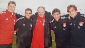 Bastian Schweinsteiger, Philipp Lahm, Thomas Müller und Andreas Ottl: Jan Pienta mit seinen Entdeckungen.