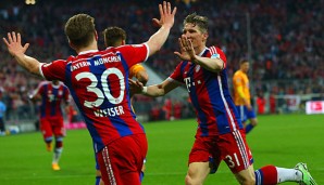 Mitchell Weiser und Bastian Schweinsteiger schossen die Münchner Richtung 25. Meisterschaft