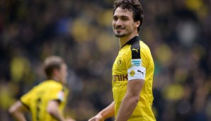 Der gescholtene Mats Hummels konnte am Samstag gegen Wolfsburg sogar auch lächeln