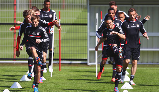 Bei strahlendem Sonnenschein absolvierte der FC Bayern sein Abschlusstraining am Freitag