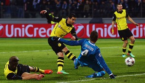 Dank des Treffers von Mkhitaryan (M.) ging der BVB früh in St. Petersburg in Führung